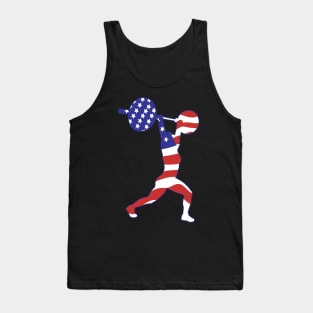 Weightlifting Clean and Jerk USA FLAG Tank Top